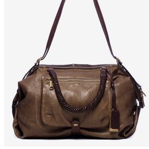 Joy Gryson Olivia brown leather pocket purse.